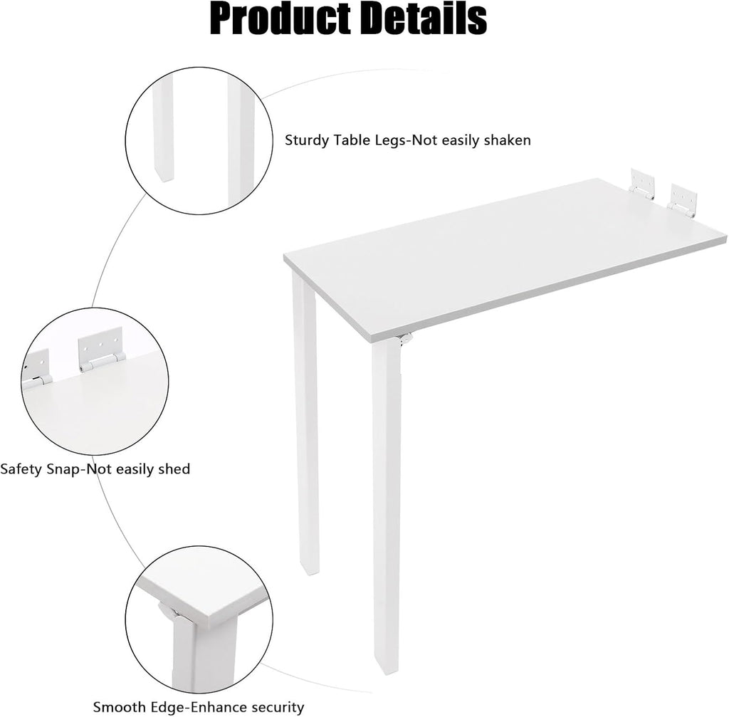White Wall Folding Dining Table