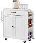 White Rolling Kitchen Island Cart