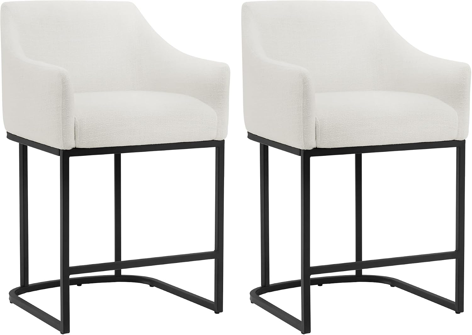 White Fabric Counter Bar Stools