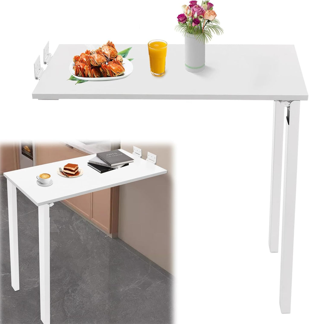White Wall Folding Dining Table