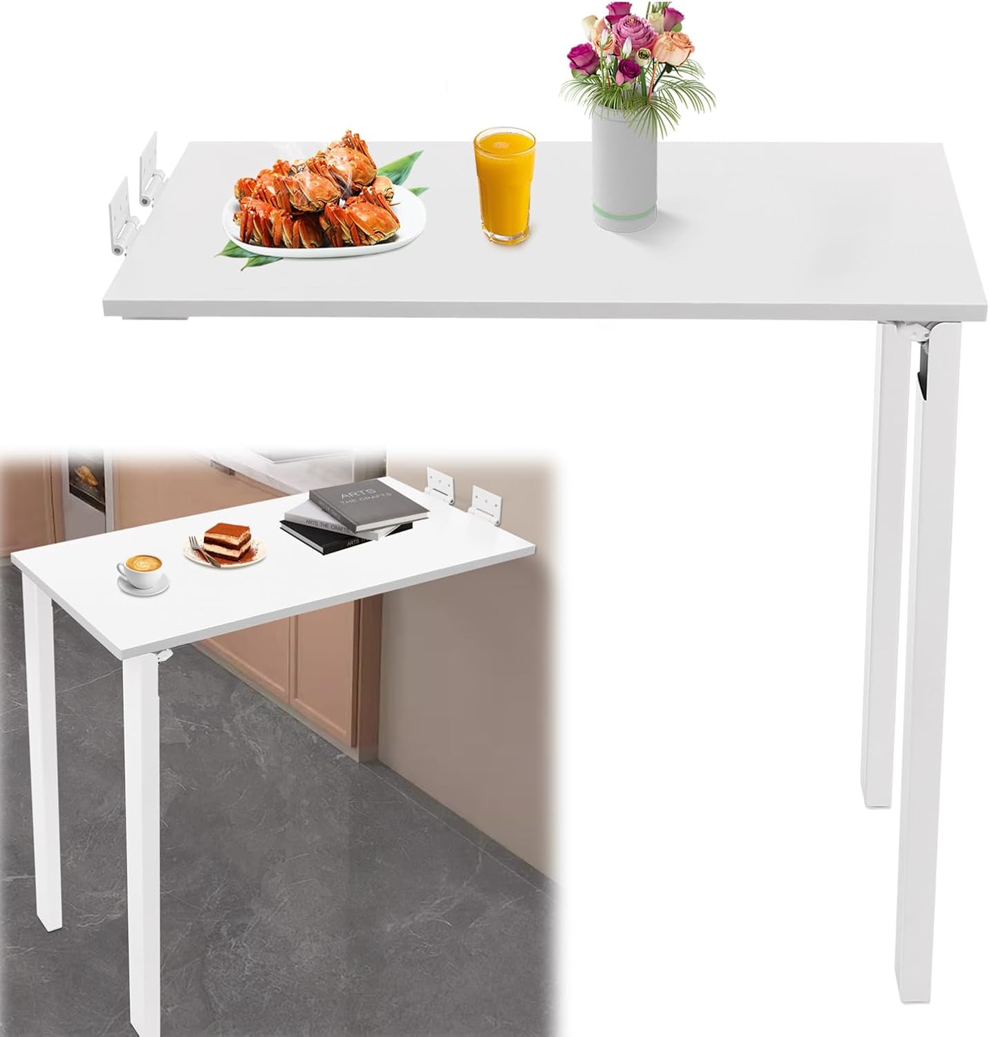 White Wall Folding Dining Table