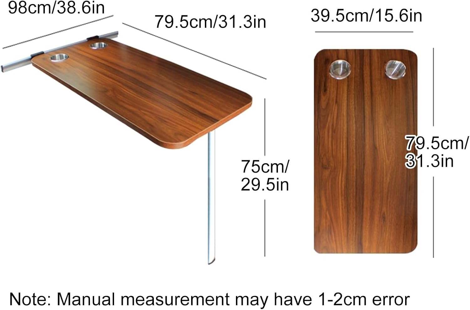 Oak Wall Folding Dining Table