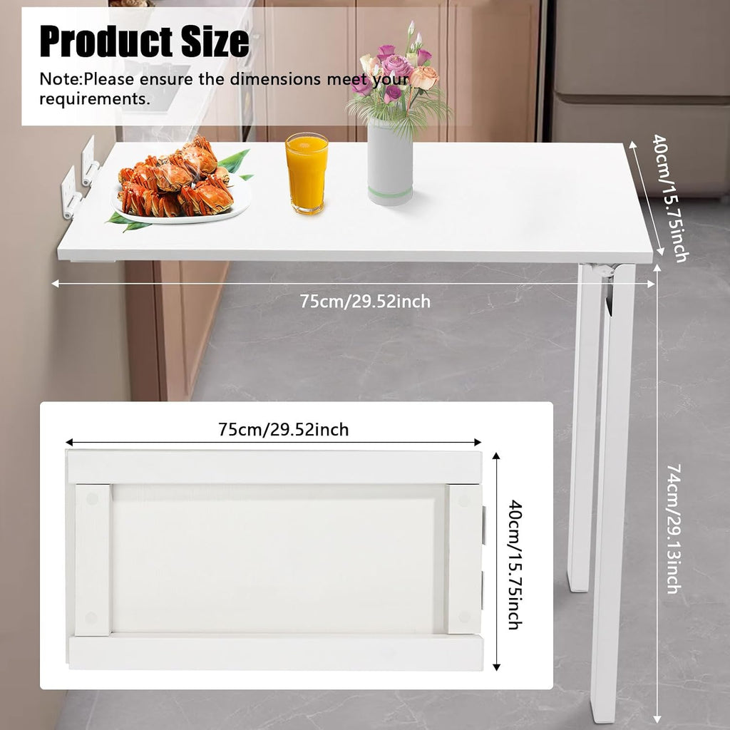 White Wall Folding Dining Table