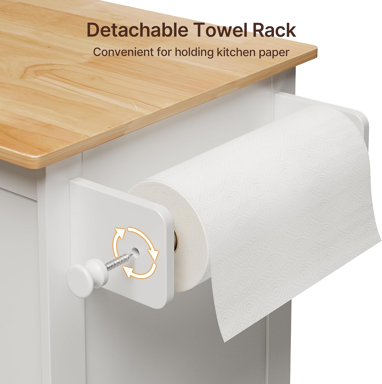 White Oak‑Top Kitchen Island Cart