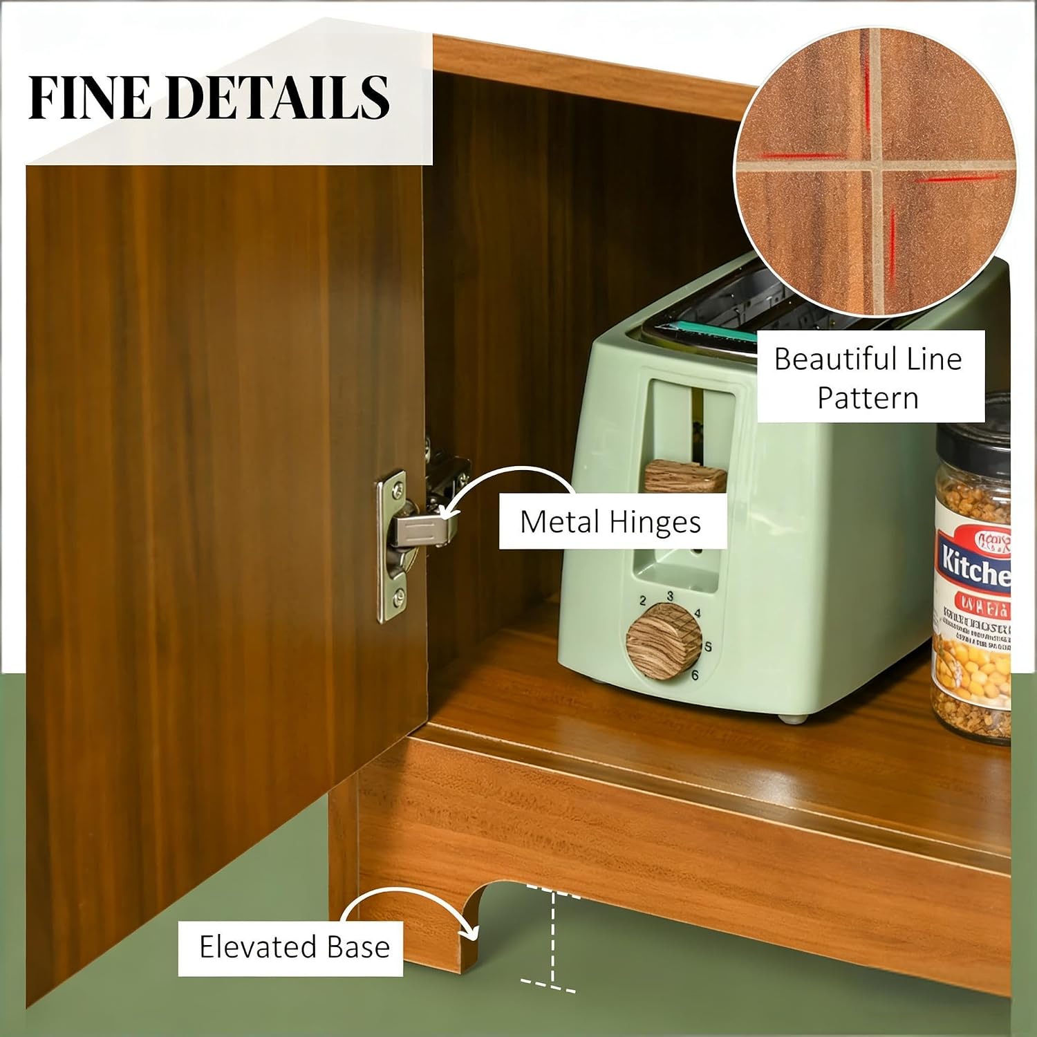 Brown Retro Wine Storage Buffet Cabinet