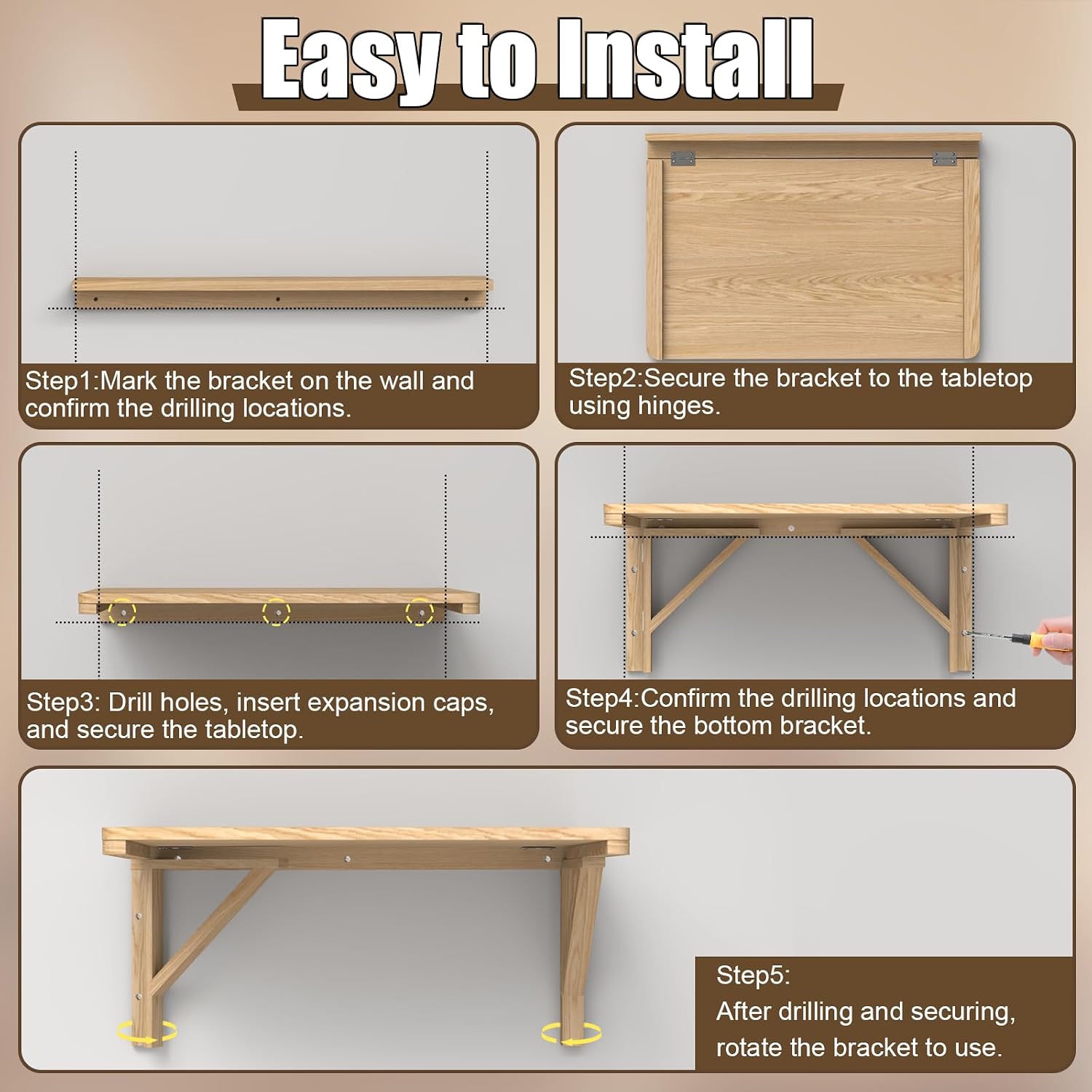 Wall Mounted Folding Desk Table