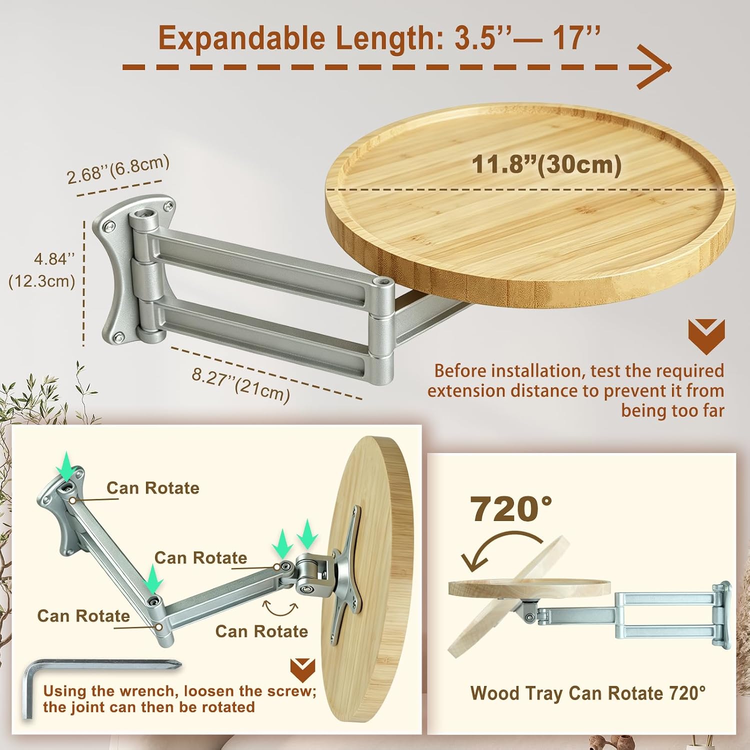 Bamboo Wall Folding Desk Table