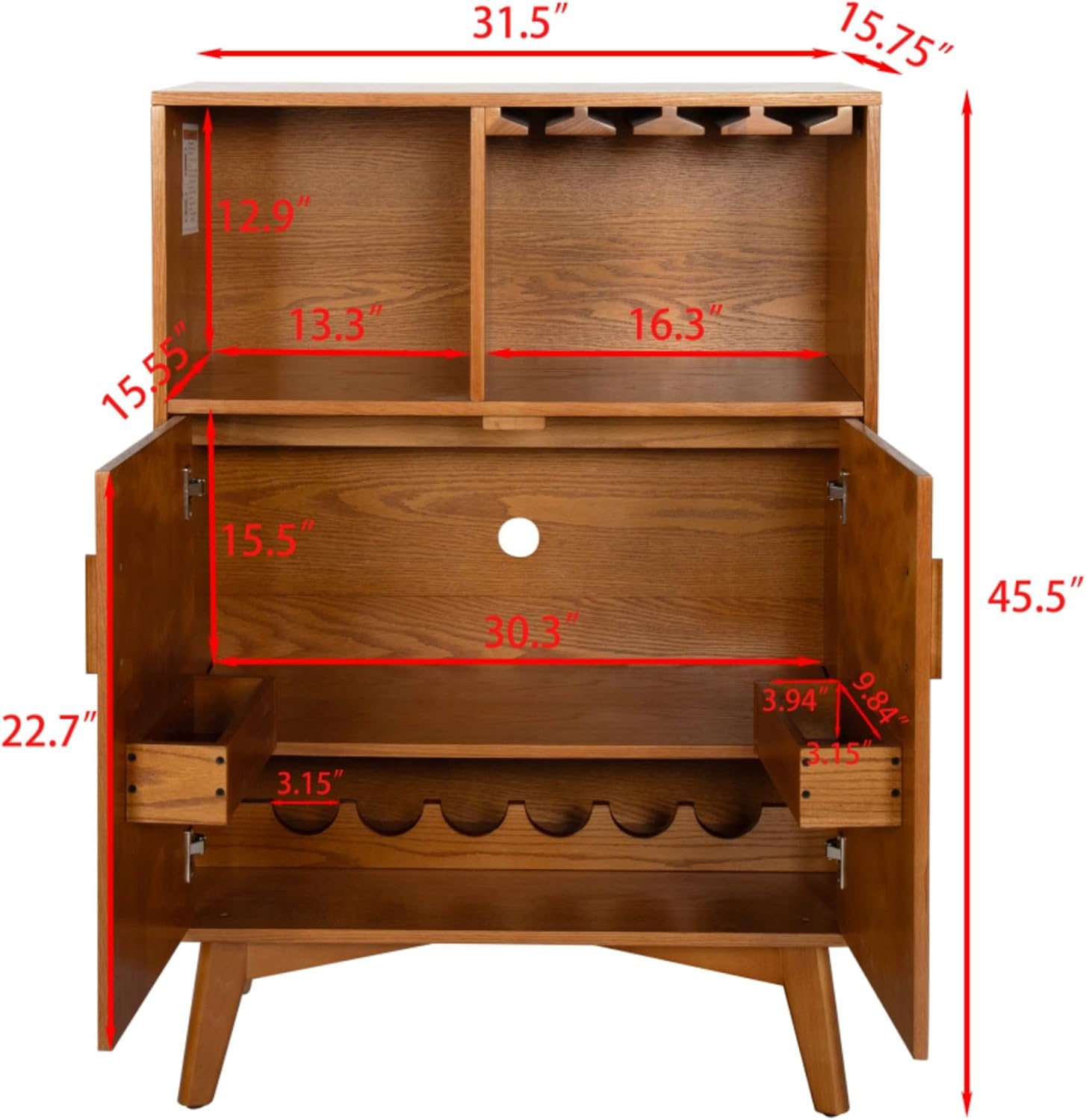Mid‑Century Bar Storage Sideboard Cabinet
