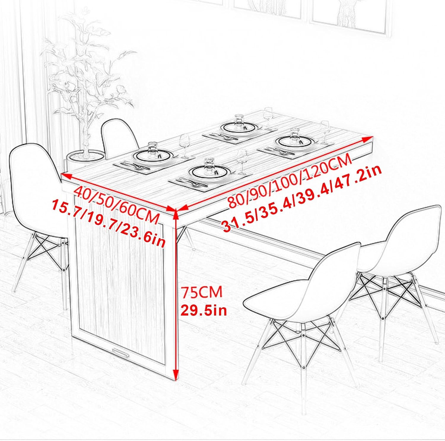 Wall Mounted Drop‑Leaf Table