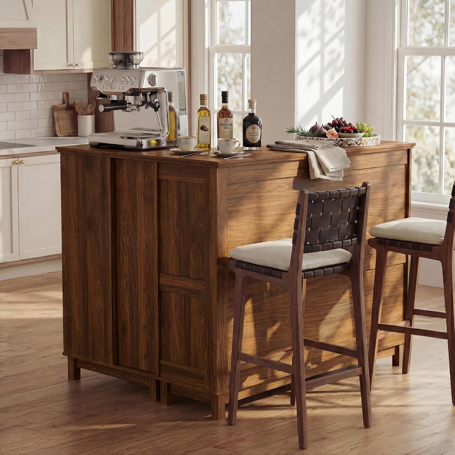 Vintage Brown Corner Bar Cabinet