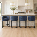 Blue Chenille Counter Bar Stools