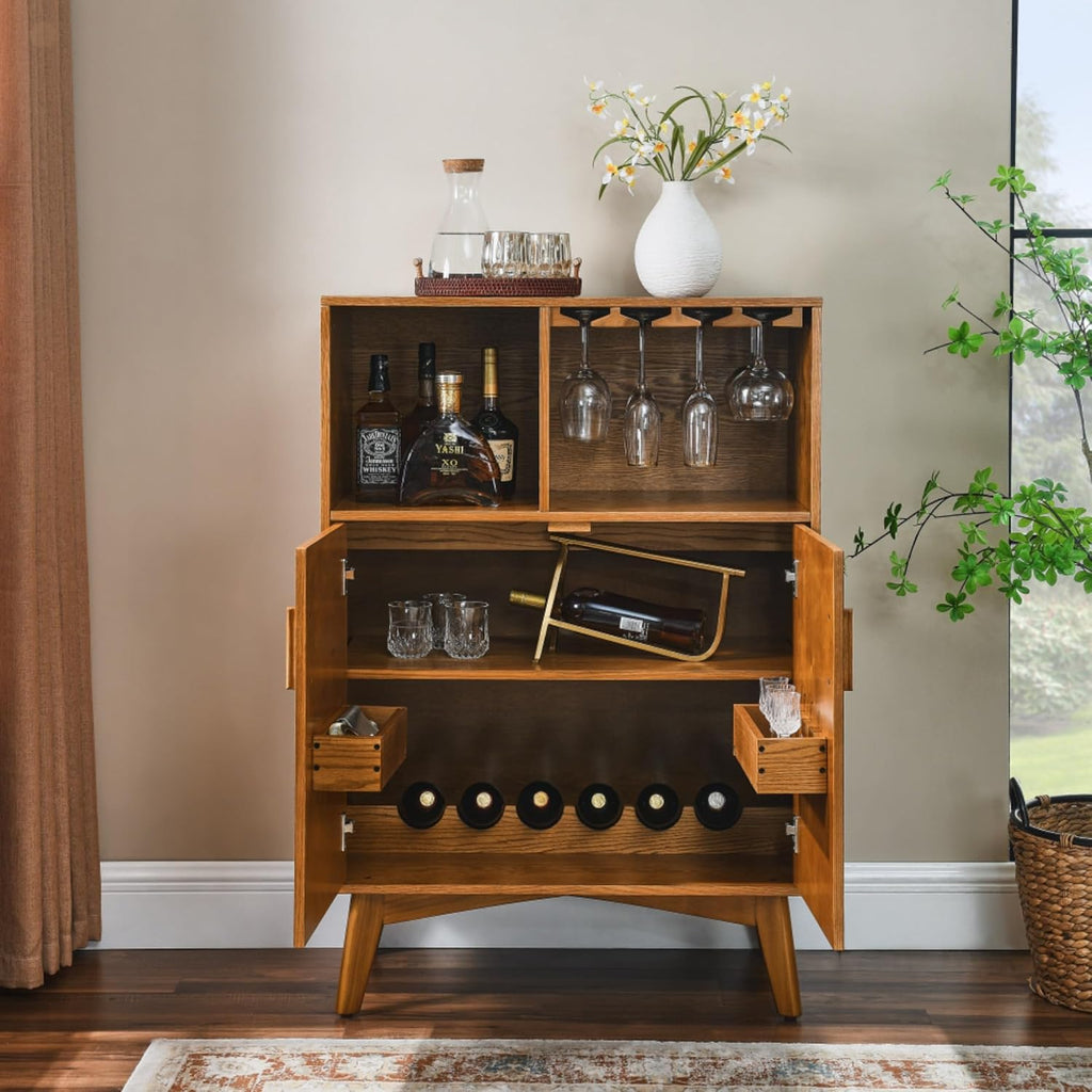 Mid‑Century Bar Storage Sideboard Cabinet