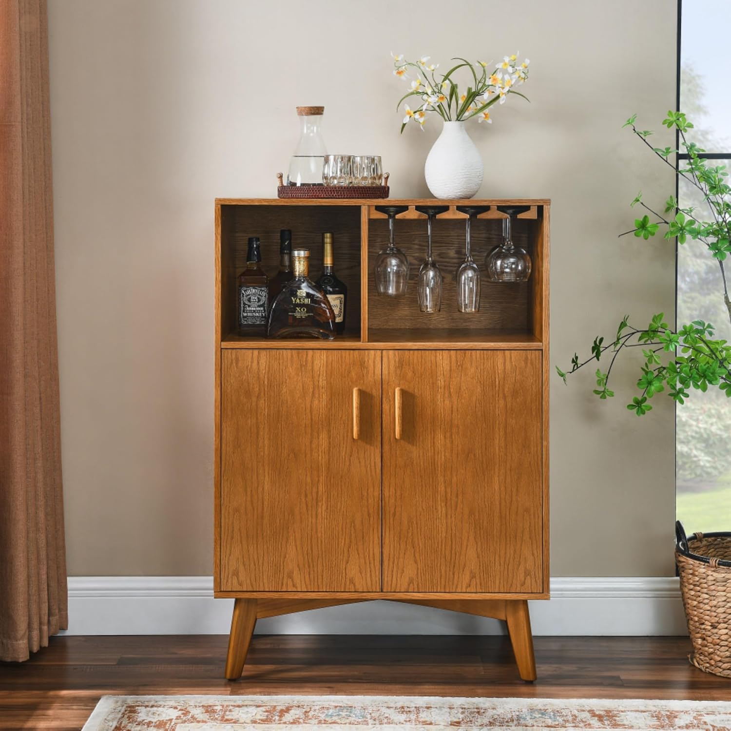 Mid‑Century Bar Storage Sideboard Cabinet