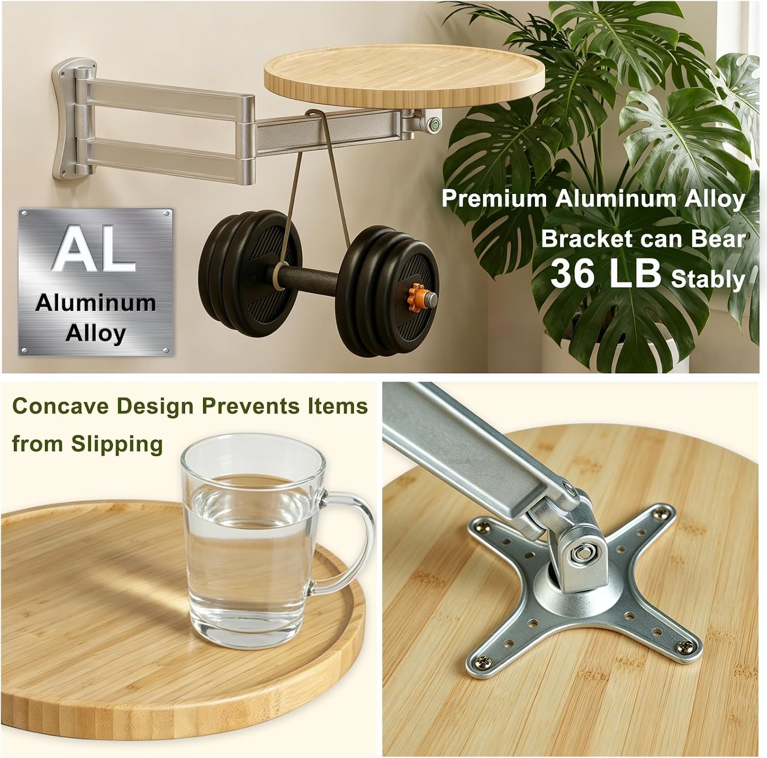 Bamboo Wall Folding Desk Table