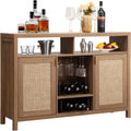 Boho Rattan Wine Bar Cabinet