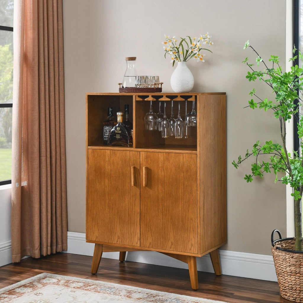 Mid‑Century Bar Storage Sideboard Cabinet