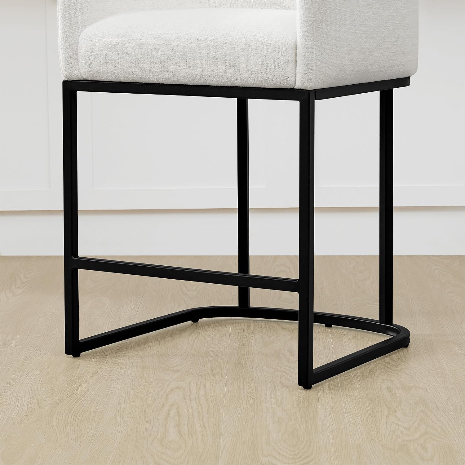 White Fabric Counter Bar Stools