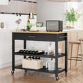 Black Rolling Kitchen Island Cart